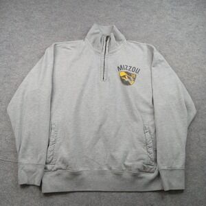 Missouri Tigers Sweatshirt Pullover Mens XL Gray NCAA Football League 1/4 Zip